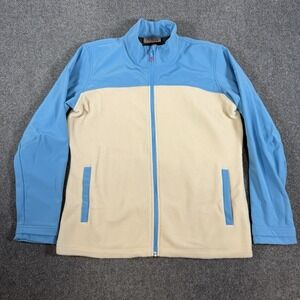 Killik Jacket Mens Large‎ Blue Cream Full Zip Outdoors Hiking Fleece Long Sleeve